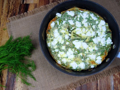 Asparagus, Goat Cheese, and Herb Frittata - Just the Tip